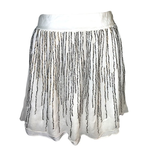 NWT Club Monaco Harley Beaded Jupe Skirt in Ivory Size 4 - Picture 1 of 12